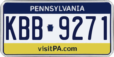 PA license plate KBB9271