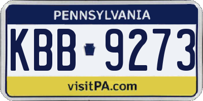 PA license plate KBB9273