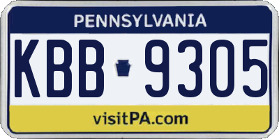 PA license plate KBB9305