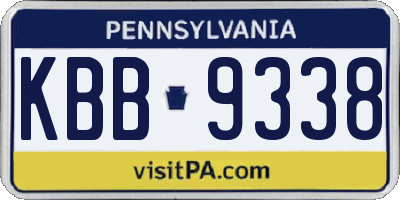 PA license plate KBB9338