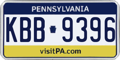 PA license plate KBB9396