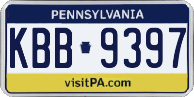 PA license plate KBB9397