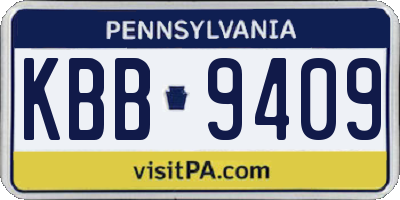 PA license plate KBB9409