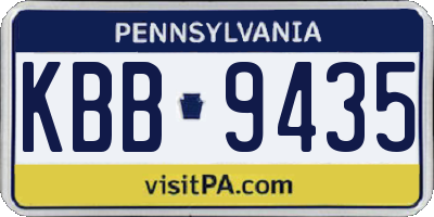 PA license plate KBB9435