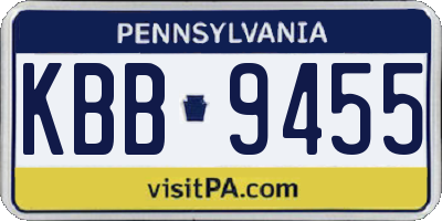 PA license plate KBB9455