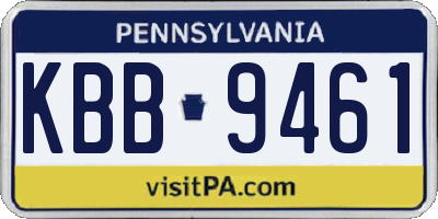 PA license plate KBB9461