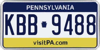 PA license plate KBB9488