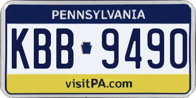 PA license plate KBB9490
