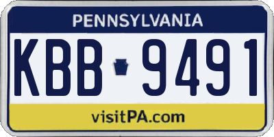 PA license plate KBB9491