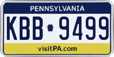 PA license plate KBB9499