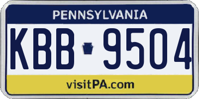 PA license plate KBB9504