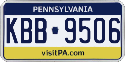PA license plate KBB9506
