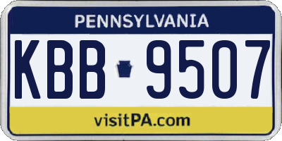 PA license plate KBB9507