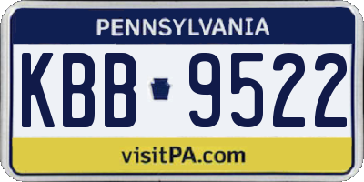 PA license plate KBB9522