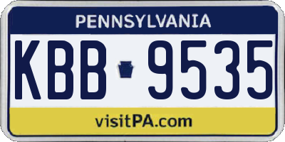 PA license plate KBB9535