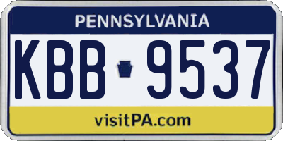 PA license plate KBB9537
