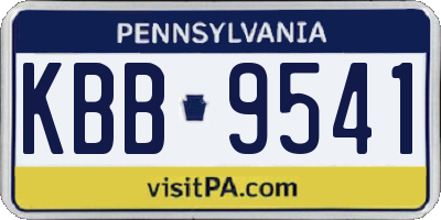 PA license plate KBB9541