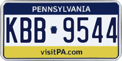 PA license plate KBB9544