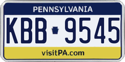 PA license plate KBB9545