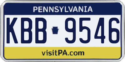 PA license plate KBB9546