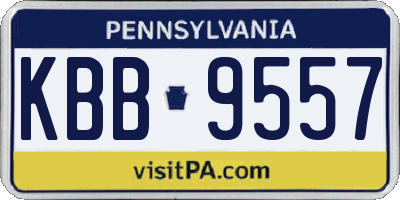 PA license plate KBB9557