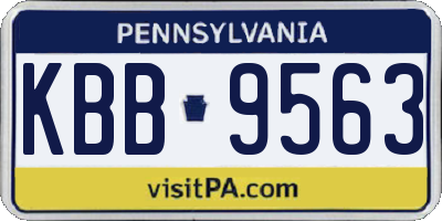 PA license plate KBB9563