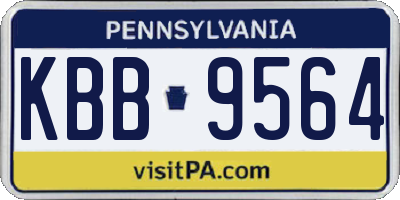 PA license plate KBB9564