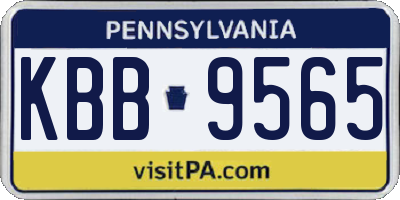 PA license plate KBB9565