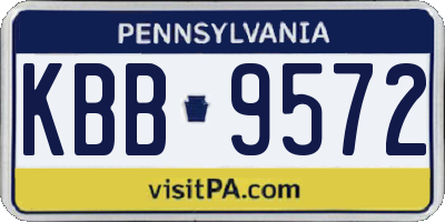 PA license plate KBB9572