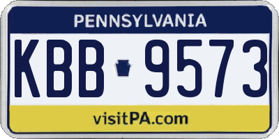 PA license plate KBB9573