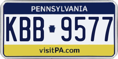 PA license plate KBB9577