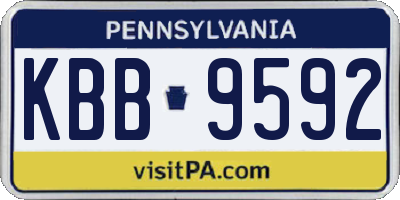 PA license plate KBB9592