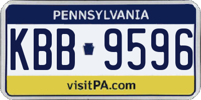 PA license plate KBB9596
