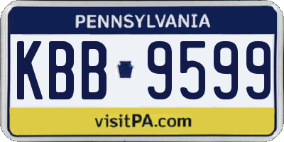PA license plate KBB9599