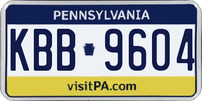 PA license plate KBB9604