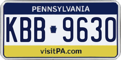 PA license plate KBB9630