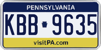 PA license plate KBB9635