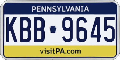 PA license plate KBB9645