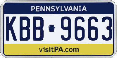 PA license plate KBB9663