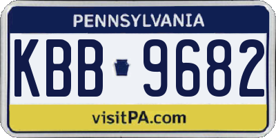 PA license plate KBB9682