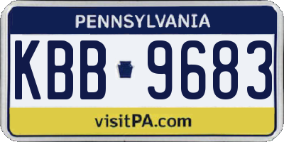 PA license plate KBB9683