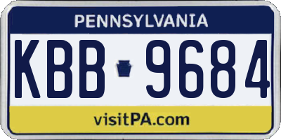 PA license plate KBB9684