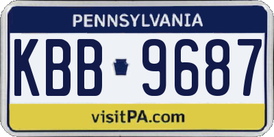 PA license plate KBB9687