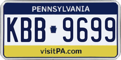 PA license plate KBB9699