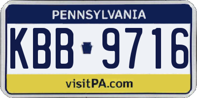 PA license plate KBB9716