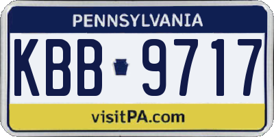 PA license plate KBB9717