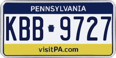 PA license plate KBB9727
