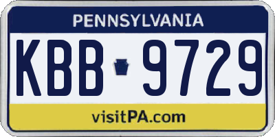 PA license plate KBB9729