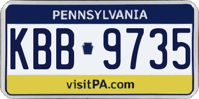 PA license plate KBB9735