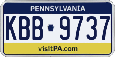 PA license plate KBB9737
